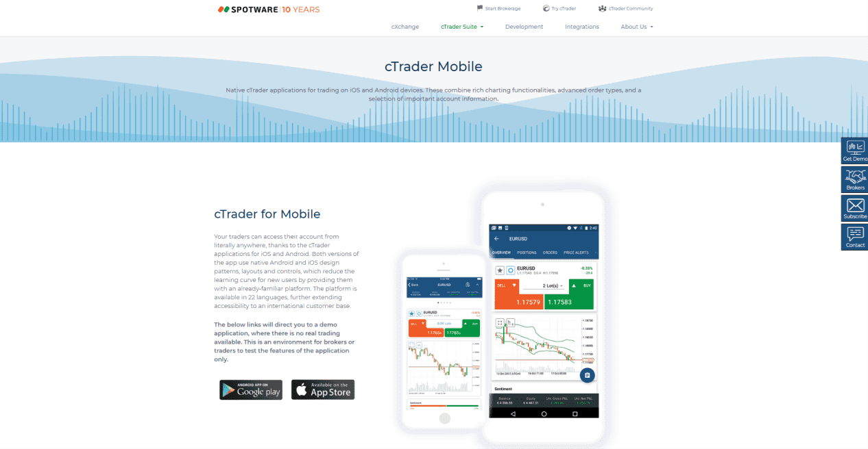cTrader for mobile cTrader for mobile